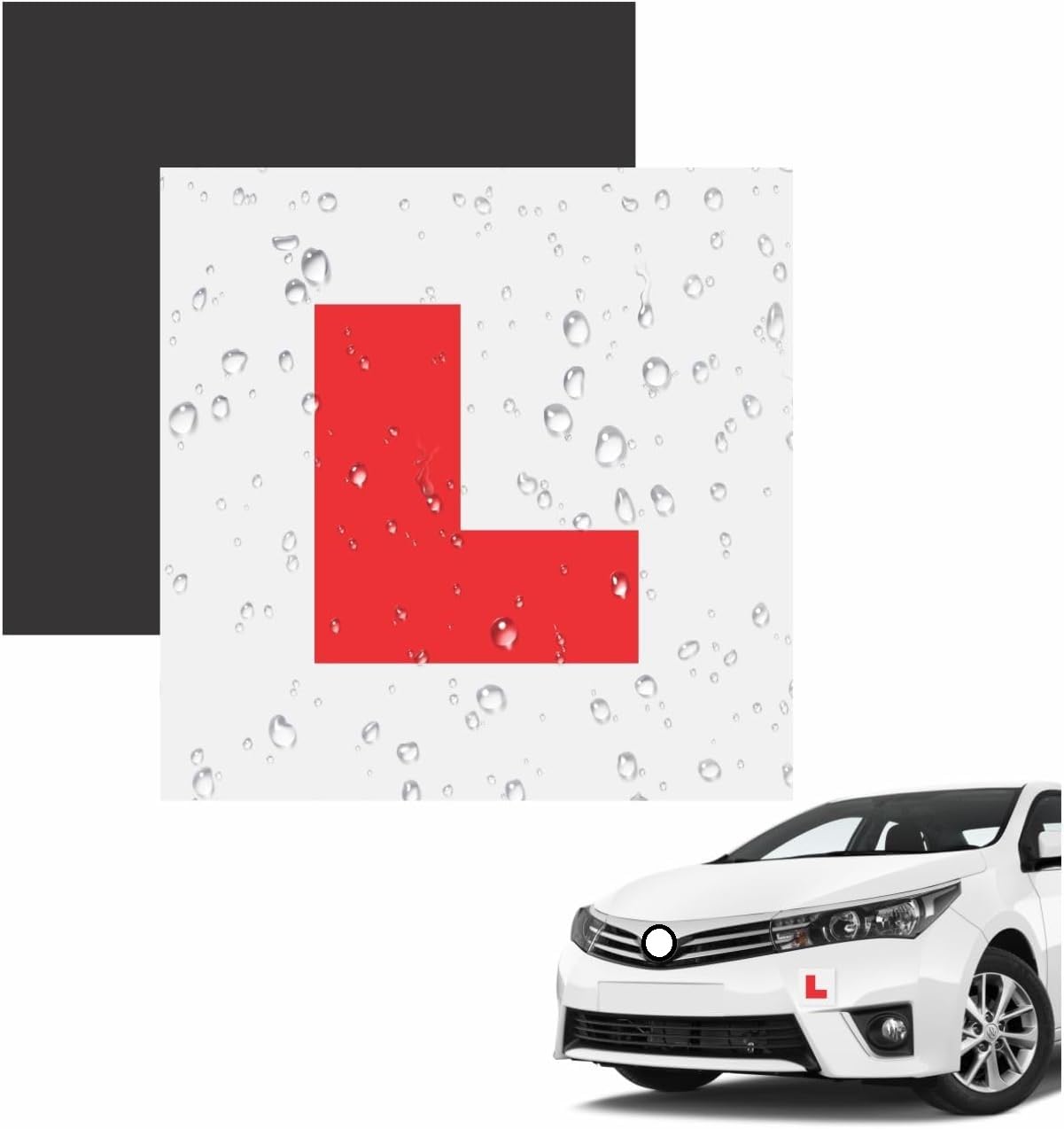 Ma Nasir Red Fully Magnetic L Plates Extra Strong Magnetic Car Sticky Learner Plate Extra Strong & Thick Learner Plates Perfect For New Learners & Drivers Car Accessories Colour 18Cm X 18Cm (2Pc)