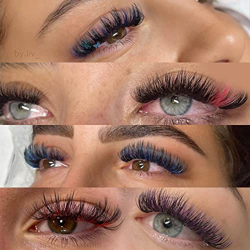 Image of Colored Lash Extensions 0.07mm CC Curl Violet Individual Volume Lashes Extensions 13-20 Mix Length Color Eyelash Extensions for Salon (Violet 0.07-CC, 13-20mm)