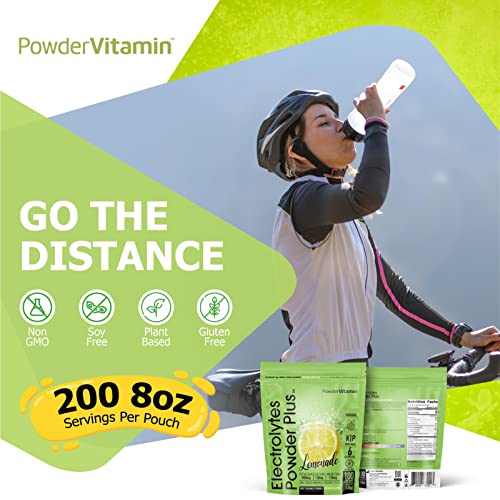 Powdervitamin Electrolytes Powder Plus Keto, Lemonade (100 Servings) 0 Sugar, No Maltodextrin,1000Mg Potassium,120Mg Calcium,120Mg Magnesium,Organic Vitamin C,Zero Calories, Energy Hydration Powder #TOP3