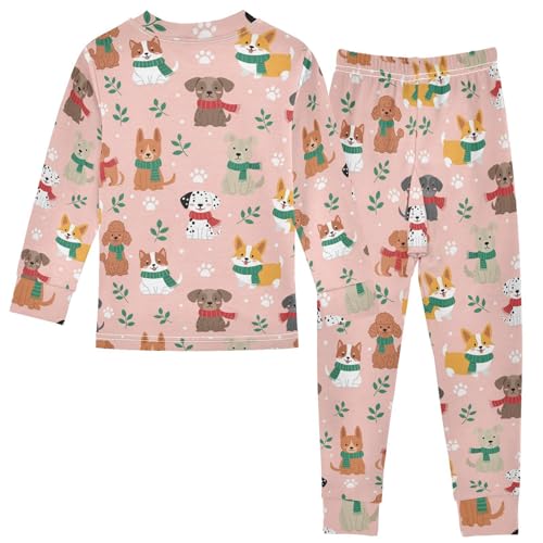 Pajama Sets Long Sleeve Winter Cute Dogs Soft Comfy Sleepwear 2 Piece PJS 3-8T3
