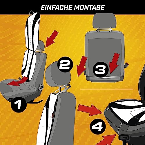 Auto Sitzauflage, Autositzschoner Hunt, PKW Sitzschoner silber schwarz, atmungsaktiv 11665