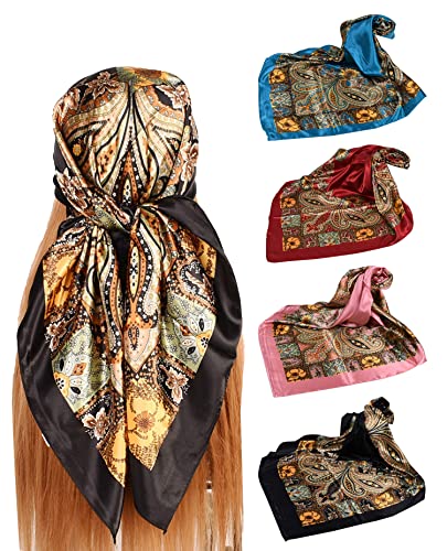 QBSM 35 Raso Grande Testa Quadrata Sciarpa Seta Italia - Foto 12