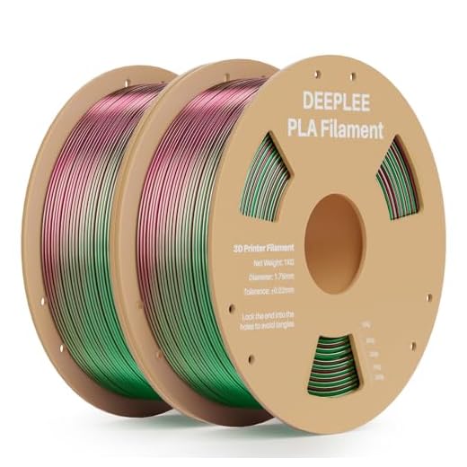 DEEPLEE Silk PLA 3D Printer Filament 1.75mm 2kg, Silk Dual Color Green Red PLA, Dimensional Accuracy +/-0.02mm, Smooth & Shiny Texture, Multi Color 3D Printing Filament