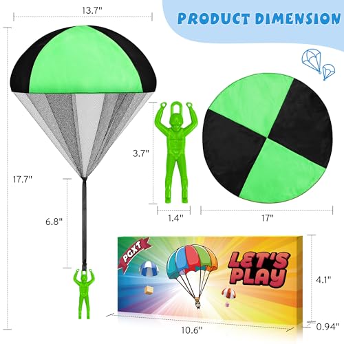 Parachute Toy for Kids, Outdoor Toys Flying Parachute Men, Inside & Outside Toys for or 3 4 5 6 7 8 9 10 11 12 Year Old, - Additional View