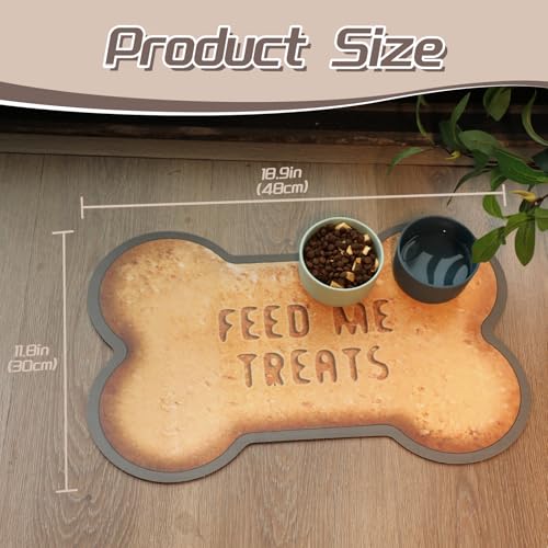 Dog-Food-Mat-Bone-Shaped-Water-Absorbent-Pet-Food-Mat-Non-Slip-Placemat-for-Pets-Bowl-and-WaterDog-Food-MatPet-Accessories-Supplies-Bone-Shaped-12×19-in Dog Food Mat Bone Shaped Water Absorbent Pet Food Mat Non Slip Placemat for Pets Bowl and WaterDog Food MatPet Accessories Supplies Bone Shaped 12×19 in