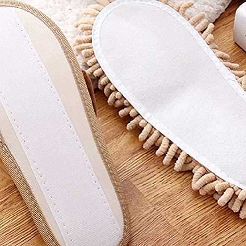 Mooyii 1 Paar Cartoon Hund Mopp Hausschuhe Mikrofaser Reinigen Abstauben Hausschuhe Abnehmbare Wischen Abstauben Schuhe Slipper für Office Home Zimmer
