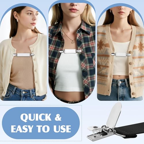 Image of URATOT 8 Pieces Dress Clips Back Cinch Set,Shirt,Sweater,Clothes,Hat,Mitten,Shawl,Waist Clips for Women Men
