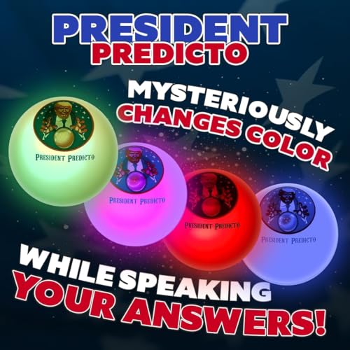 Trump Talking Fortune Telling Ball – Lights Up &amp; Speaks 25 Answers in His Real Voice – Motion Activated Crystal Ball with Color Changing LED – Funny Donald Trump Gifts for Men Women – Gag Gift Toy