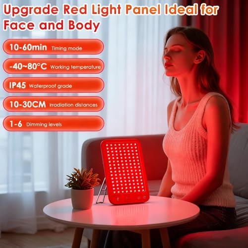 Image of Red Light Therapy for Face, Portable Infrared Red Light Panel with 660nm Red Light and 850nm Near Infrared 3 Modes, 6 Adjustable Brightness and Timer, Home and Travel Beauty Wellness (red)