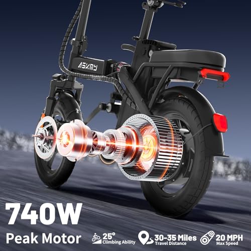 Electric Bike for Adults and Teens, 740W Peak Motor E-Bike