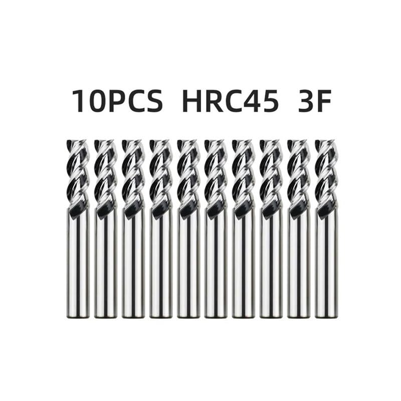 1/5/10 pezzi D6-d20 3 taglienti fresa in metallo duro HRC45/55 fresa in tungsteno for utensili CNC pannello composito in alluminio carburo solido(10pcs HRC45 3F,D10xD10x150L)