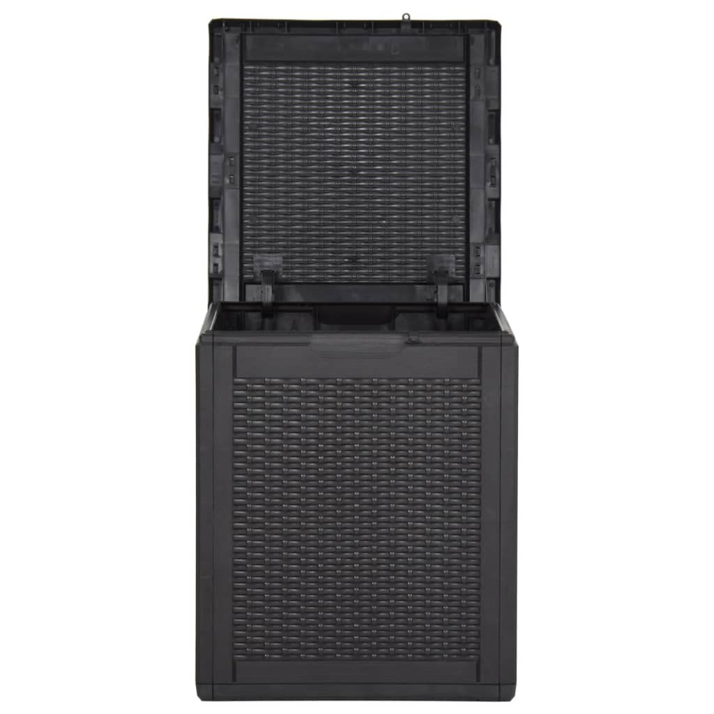 vidaXL Garten Aufbewahrungsbox Kissenbox Auflagenbox Gartenbox Gartentruhe Kissentruhe Gerätetruhe Kiste Box Mehrzwecktruhe 90L Schwarz PP Rattan