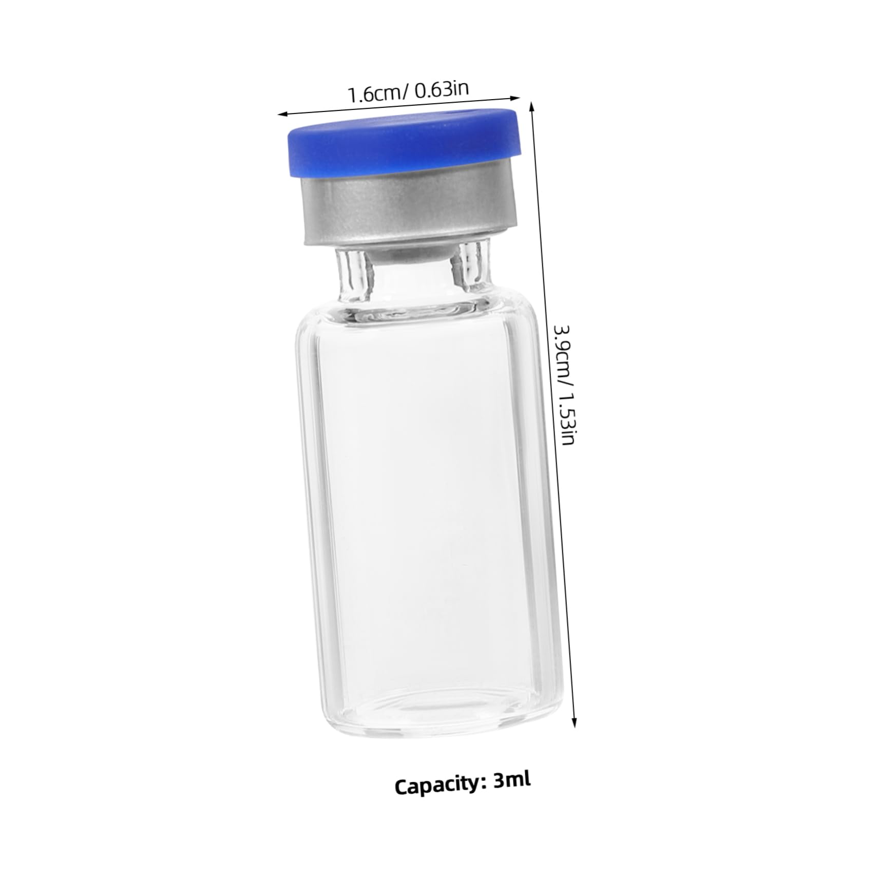 KICHOUSE Long-Lasting Glass Vials 20pcs Liquids Storage Vials with Caps for Medicine Dispenser