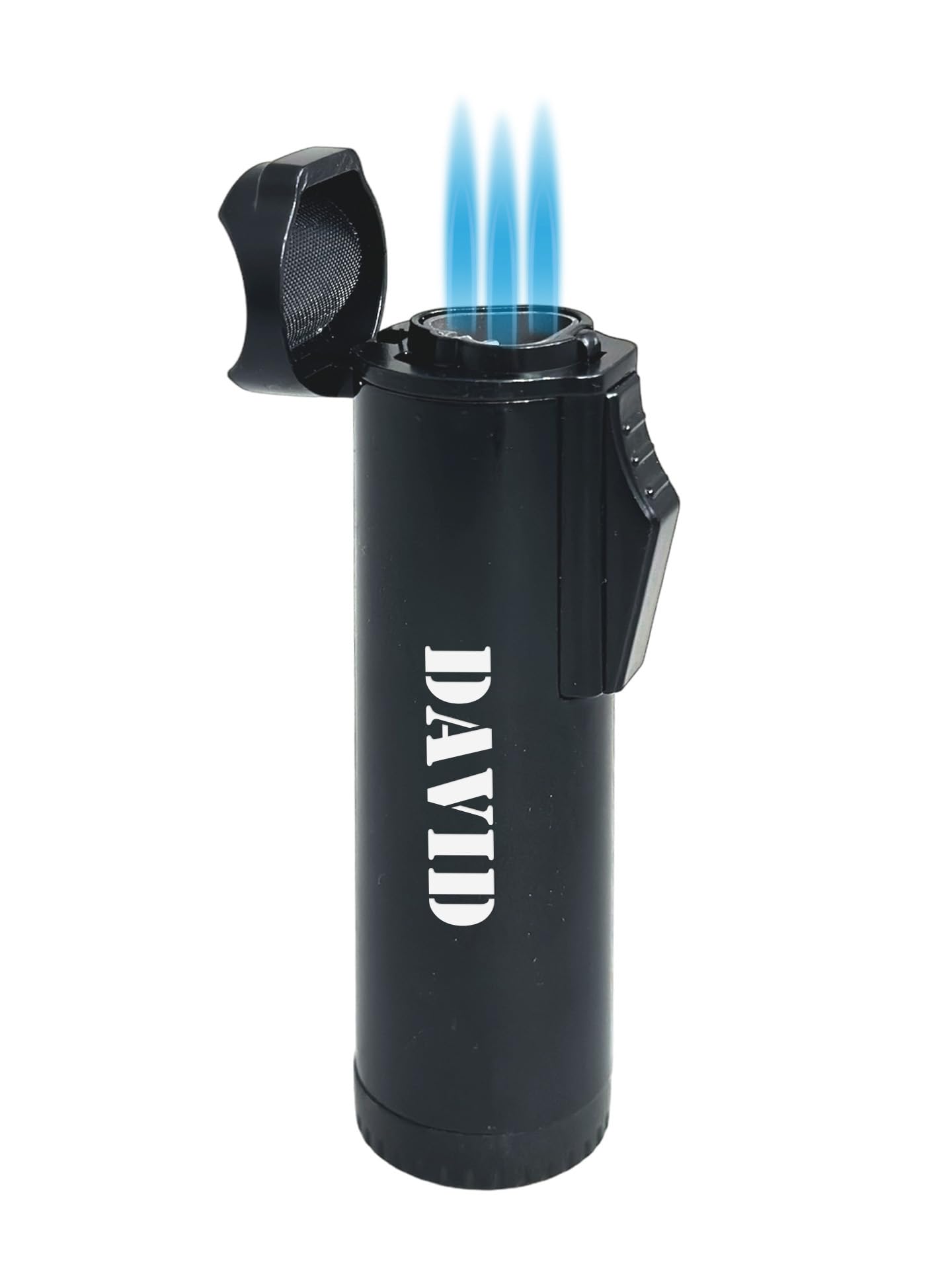 Personalized Visol Hades Butane Torch Triple Flame Refillable Gas Lighter, Built in Holder, and Adjustable Flame Lighter with Free Engraving (Shipped Without Butane)