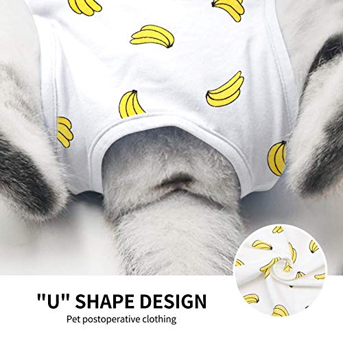 Image of Professional Surgery Recovery Suit for Cats Paste Surgery and Skin Diseases, After Surgery Wear Suit for Dog Cat Banana L