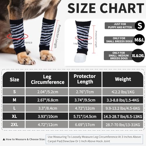 Image of Dog Leg Protectors to Help Reducing Licking Scratching Wound After Surgery | Soft Knitting, Stretchy Fit Sleeves, Helps Reduce Licking, Dog & Cat Friendly, Easy to Wear, Daily Leg Coverage