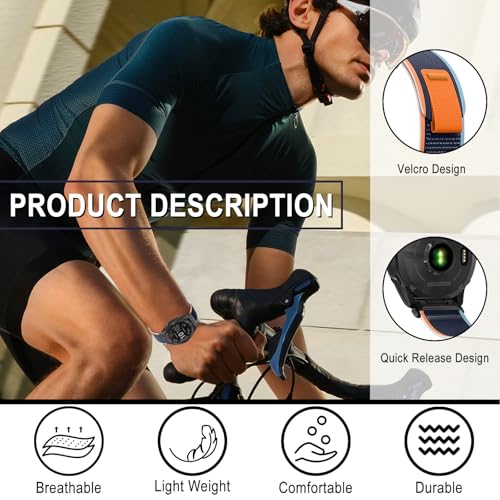 SumRioo QuickFit 22mm Watch Strap for Garmin Fenix 8/8 Solar 47mm/Fenix E/Fenix 7 Pro/Fenix 7/6 Pro/6/5 Plus/5 - Image 2