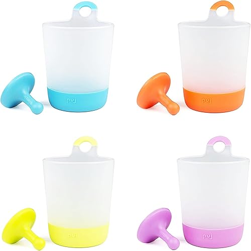 Puj - Copas Phillip tazas de plástico reutilizables para colgar enjuagar y jugar tazas divertidas altamente funcionales para niños juego de 4 tazas