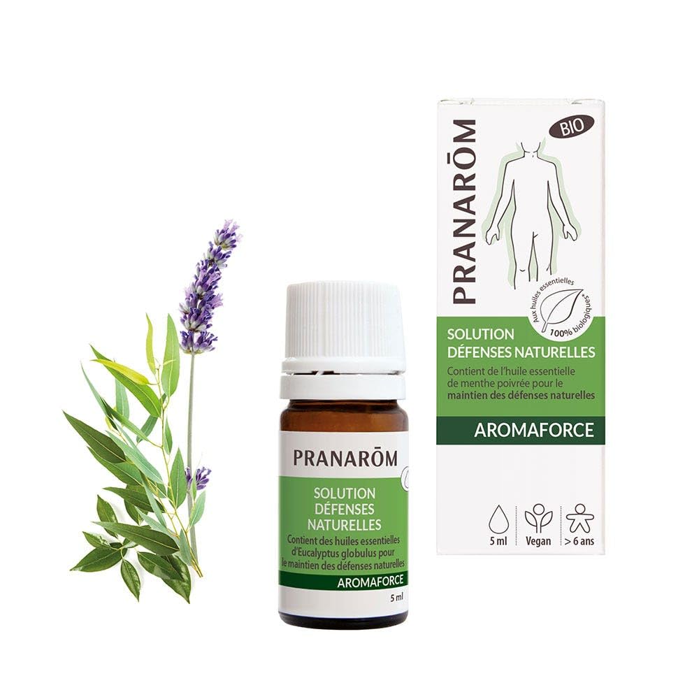 PRANARÔM - Aromaforce - Solution Défenses Naturelles - Synergie Huiles Essentielles 100% Bio - Maintient L'Immunité - 5ml - Pure et Naturelle