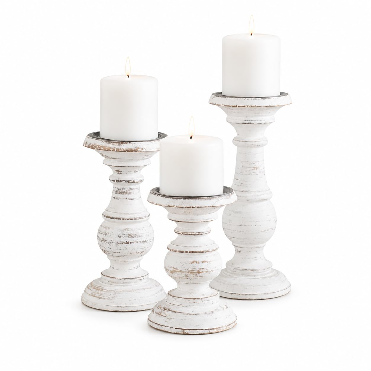 Bougeoirs rustiques en bois vieilli parfaits pour mariage et table