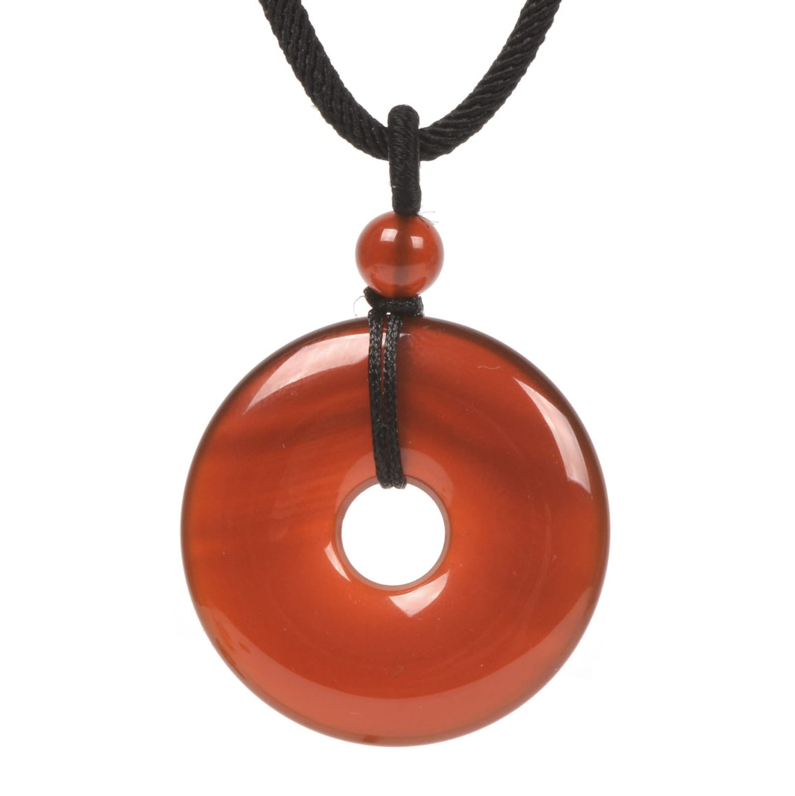 JUST IN STONES Gemstone 30mm Donut Beads Reiki Chakra Pendant Necklace Handmade Jewelry 22 Inch