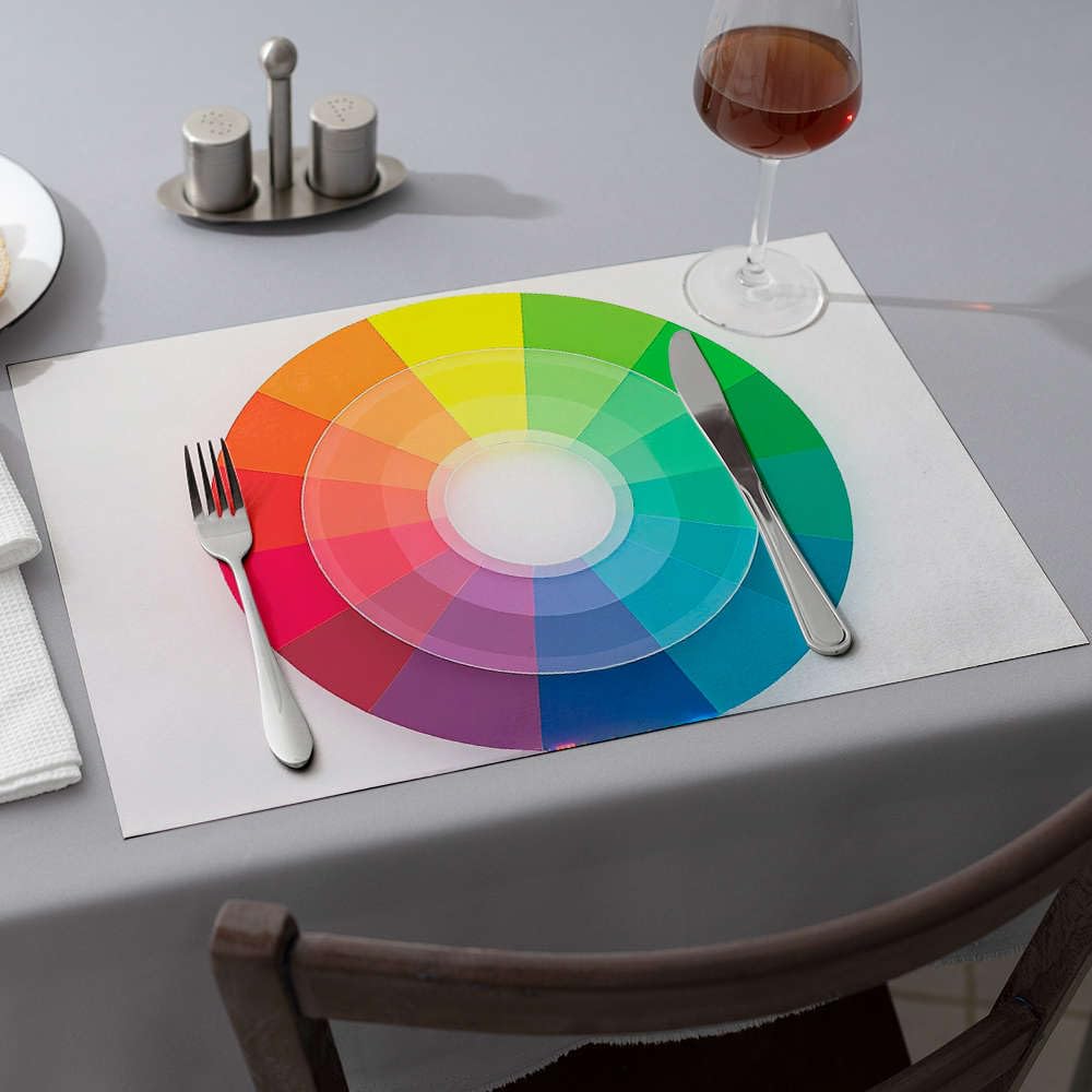 Set de table à roulettes colorées x6 pour décoration de salle à manger moderne