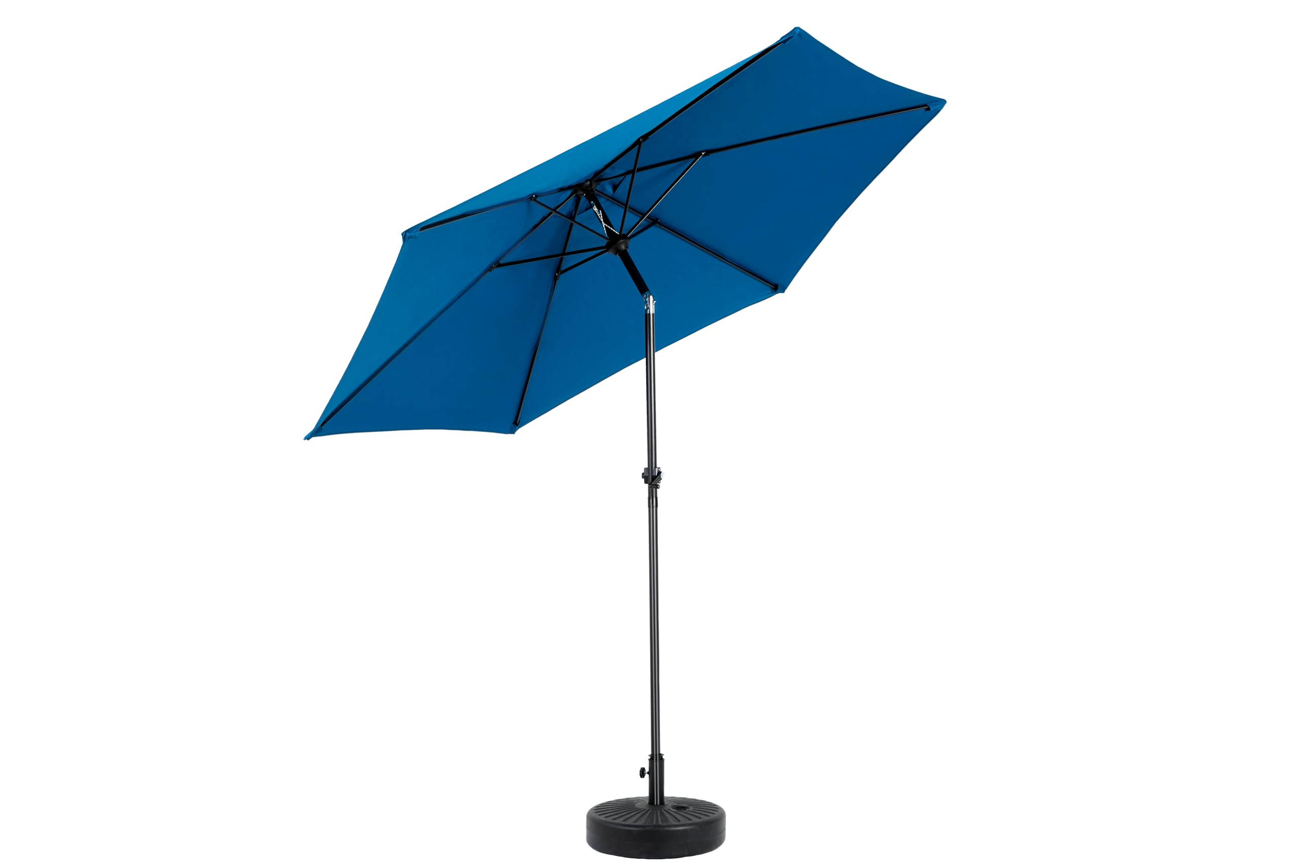 Ombrellone da Esterno 9 Piedi Rettangolare Bifacciale, 6 Stecche Acciaio, Blu, con Manovella