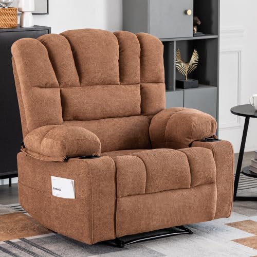 Sillón ergonómico reclinable marrón con masaje miniatura 1