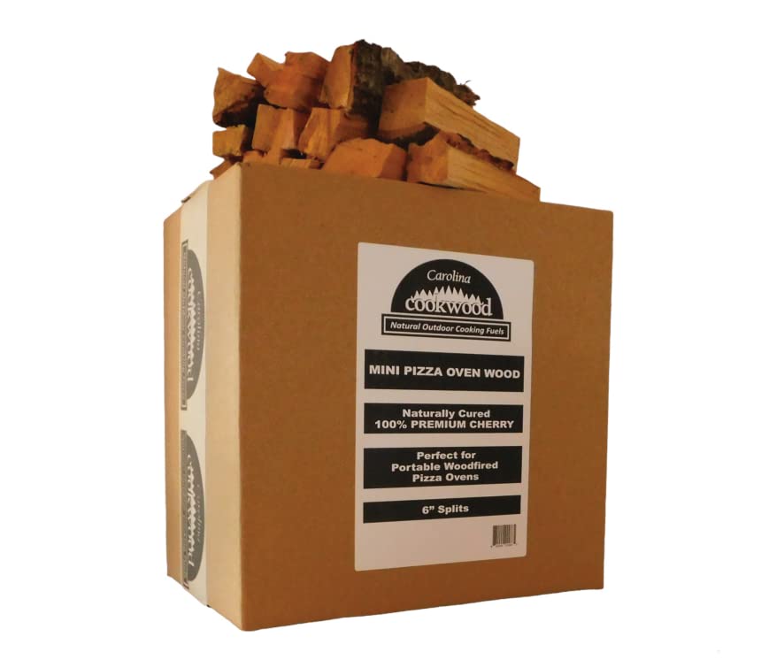 Carolina Cookwood Mini Pizza Oven Wood 6 Inch Firewood Pizza Logs Naturally Cured White Oak Hardwood for Portable Wood Pizza Ovens 750 Cubic Inches, Approximately 12lbs (Cherry)