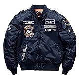 中綿 ジャンパー メンズ ma-1 ブルゾン ワッペン ミリタリー ジャケット