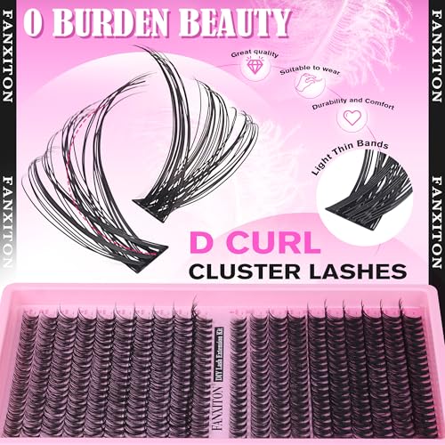 Image of Natural Lash Cluster Kit Thick Eye Lash Clusters Natural Look 30D+40D D 8-16mm Lash Extension Kit Wispy Eyelash Clusters Volume Individual Lashes with Lash Bond and Seal and Tweezers
