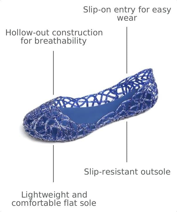 Image of Dear Time Women Flat Heel Summer Beach Jelly Shoes