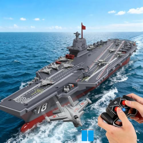 Ssccgym S19 Remote Controlled Warship Battleship Aircraft Carrier 10km/h 4WD 2.4G RC Boat On Water...