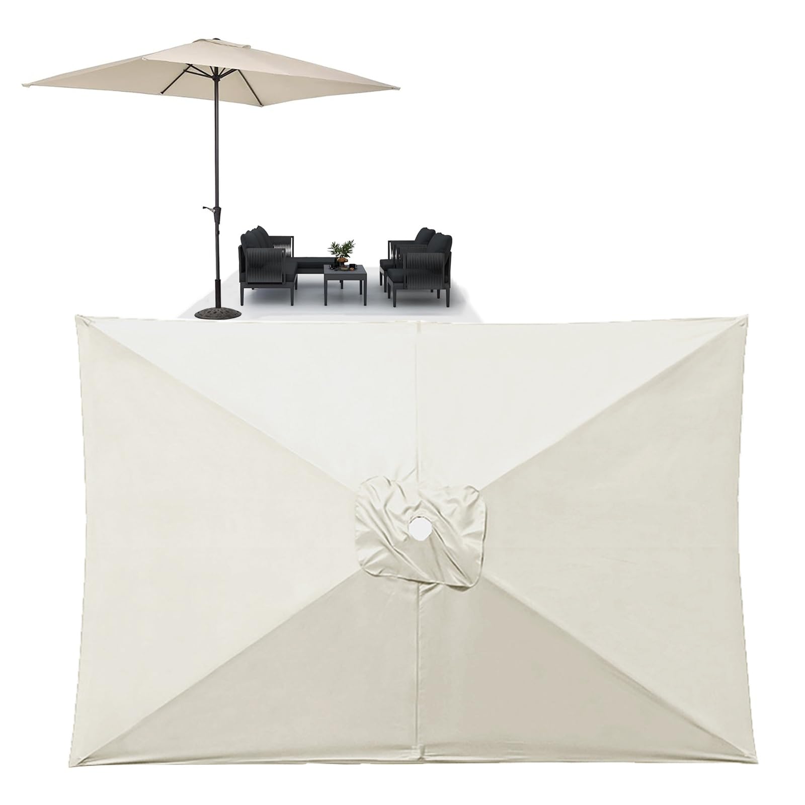 Toile pour parasol de 3x3m solide pour remplacer un tissu usé