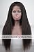 Chantiche Italian Yaki 4x4" Silk Top Human Hair Lace Front Wigs Pre Plucked with Baby Hair for Black Women Glueless Brazilian Remy Kinky Straight Human Hair Wigs 130 Density 16 Inches Natural Color