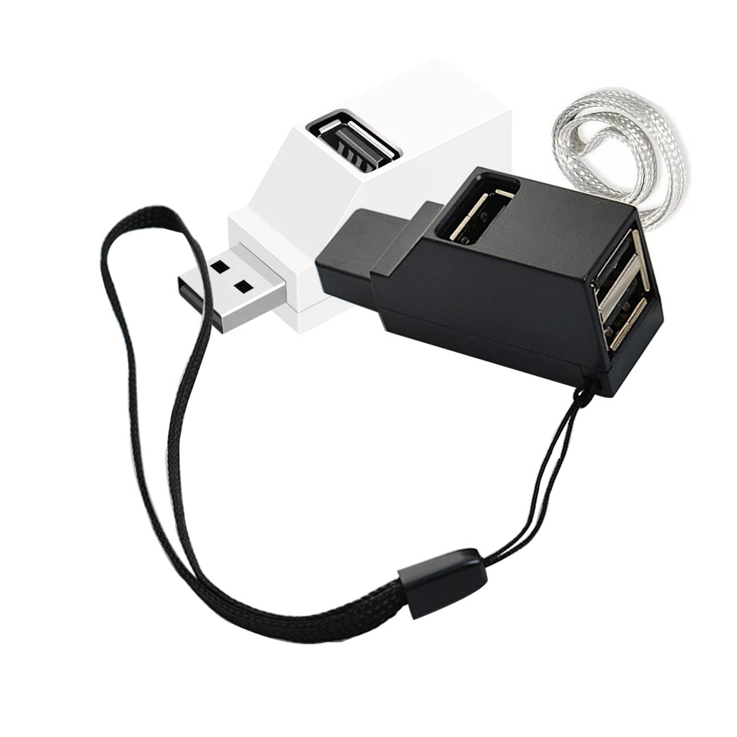 Faoyliye USB 2.0 Splitter,[2 Pack ] 3-Port USB 2.0 Hub High Speed Splitter, USB Splitter Adapter Portable for PC, Laptop -White Black-image-6