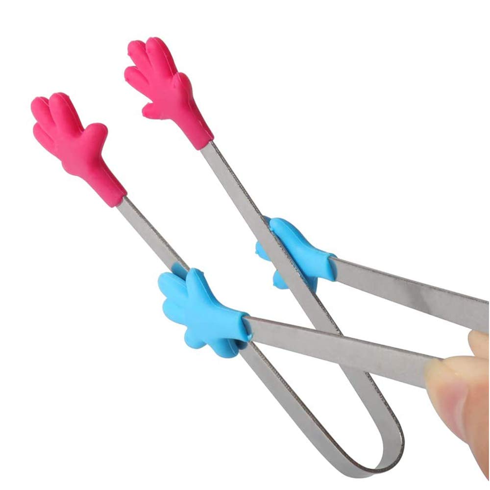 8 Pinze Da Zucchero Multicolore In Acciaio Inox Con Punte In Silicone - Mini Pinze Da Cucina Per Ghiaccio, Buffet E Feste