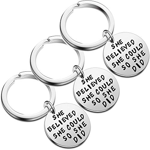 Malyunin CL0042 Pack Of 3 She Believed She Could So She Did Graduation Inspirational Charm Women Best Friend Family Jewelry cover