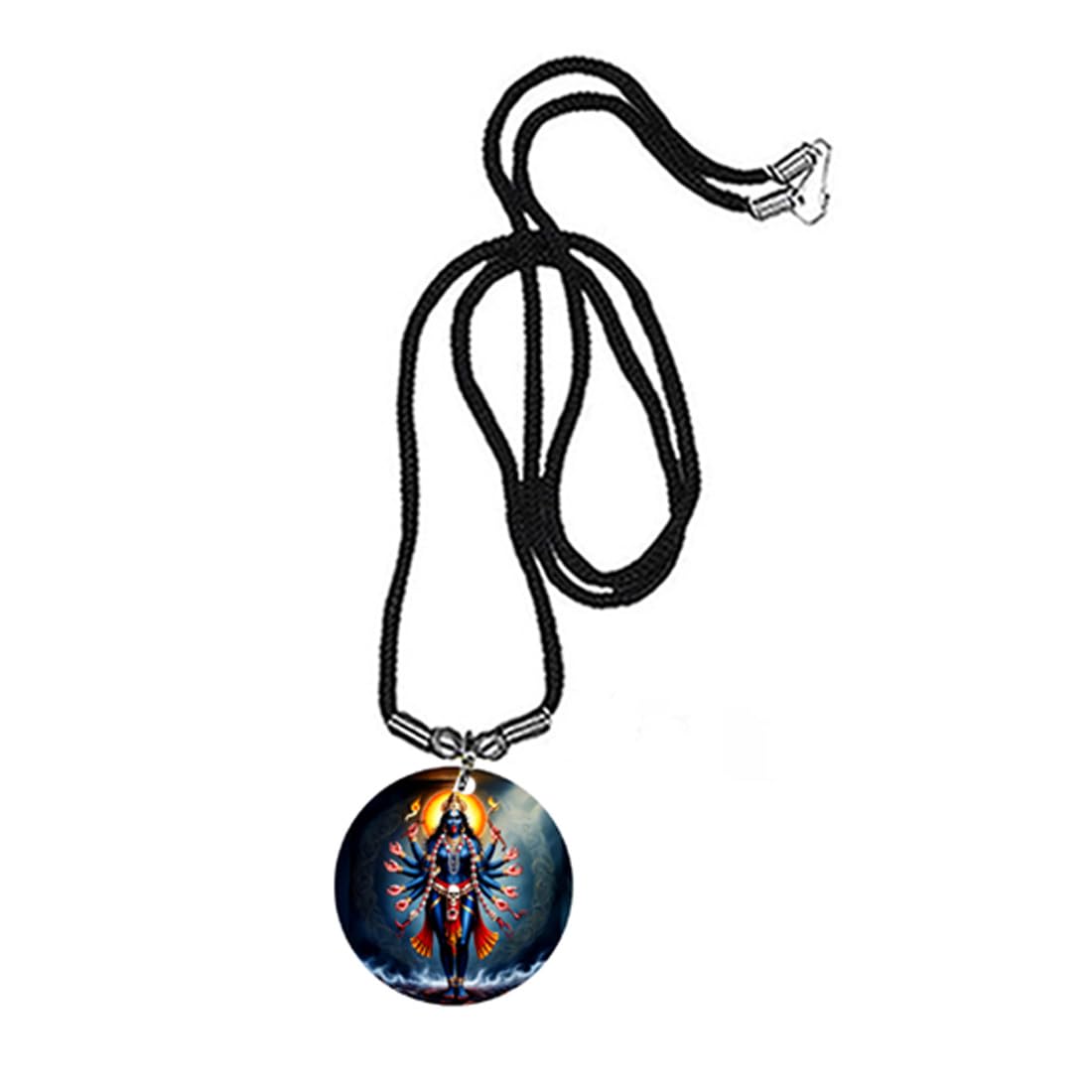 Angry Mahakali Maa Kali Cord Chain Purple Acrylic Pendant for Men & Women | Hindu Religious Spiritual Charm | Lightweight Devotional Jewelry for Puja, Festivals, Traditional & Casual Use-image-24
