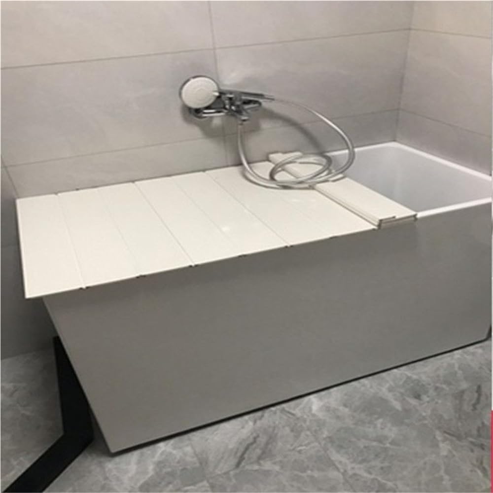 Cubierta gruesa de PVC impermeable para bañera, tapa plegable para tinas estándar (80 x 149.9 cm), fácil almacenamiento, ideal para spa en casa, protección duradera y cómoda