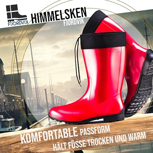 Fjordvik Himmelsken Gummistiefel | Pflegeleicht und langlebig | Perfekt für Hundespaziergänge bei Regen | Farbe: SCF rot, Gr.:43 / UK 9