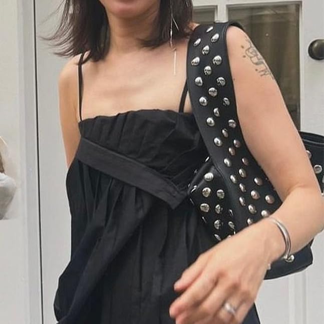 Studded Purses Y2k Shoulder Bag 90s Punk Women Small Shouder Purse Vegan Leather Designer Handbags Streetwear 2000s - Image 2