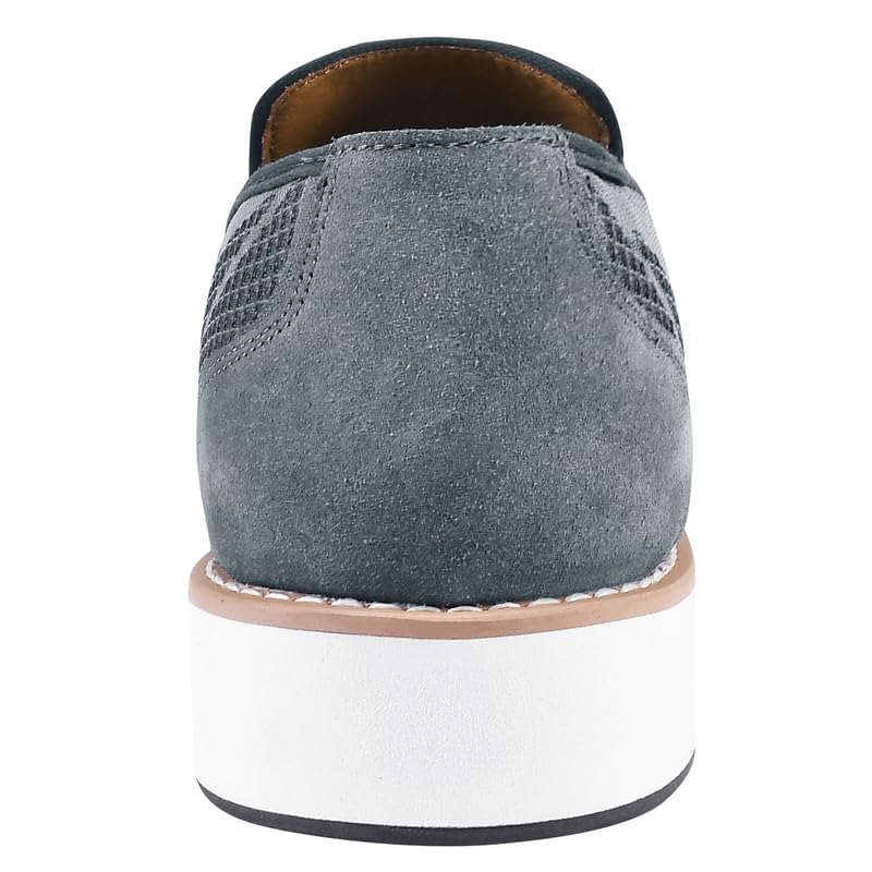 Image of LIBERTYZENO Mens Tuxedo Canvas Textile and Suede Leather Noble Loafers and Slip On Wedding Party Shoes for Easter Gift