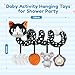 Car Seat Toys for Babies 0-6 Months,Hanging Rattle Toys for Crib Mobile, Baby Spiral Hanging Stroller Black and White High Contrast Toys for Newborn 0 3 6 9 12 Months Baby Boys Girls (Cat)