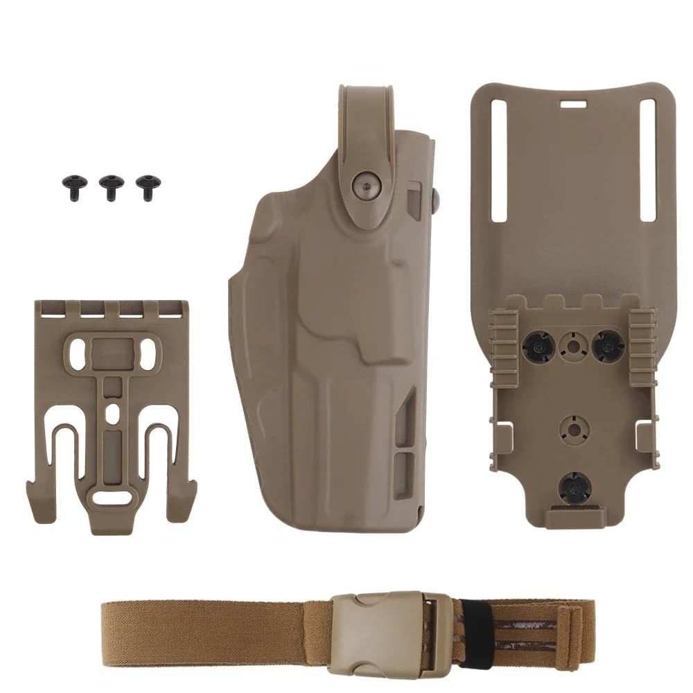 Peminkoo Fondina Tattica P320 Fondina per Pistola da Combattimento Militare da Caccia MK-17/18 Fondina adattata per Sistema Q.LS Kit Cinghia per Coscia Fondina Airsoft