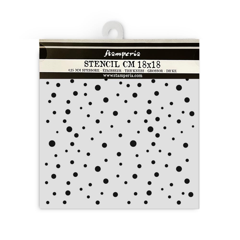 Stamperia - Thick Stencils for Scrapbooks, Albums, and Bullet Journals, Classic Christmas, Flexible Material, Easy to Clean, Perfect for Crafts and Gifting (All You Need for Christmas, Dots Pattern) — image 1
