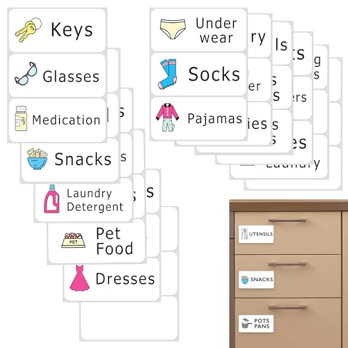 Dementia Reminder Labels & Stickers for Seniors – Easy-Peel Home Location Labels for Alzheimer’s & Memory Support – Drawer, Door & Room Reminder Set