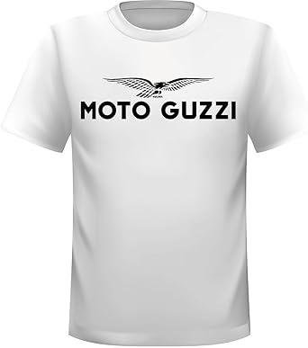 Streetwall T-Shirt Blanc Moto Guzzi avec Logo Oiseau Noir découpe Ronde  Taille S : Amazon.fr: Vêtements