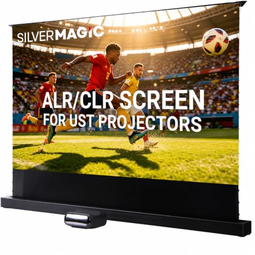 Image of ALR /CLR Motorized Floor Rising Projector Screen for UST Projectors 100 inch, 95% Ambient Light Rejecting, 4K /8K Ultra HD, Active 3D, for Home Theater Living Room Bedroom Office