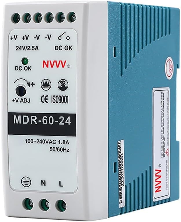 MDR-60-24 AC to DC DIN-Rail Power Supply 24V 2.5 Amp 60W